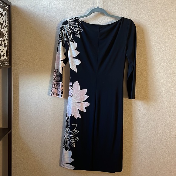 CHAPS Black Floral Dress Size S - Picture 2 of 4